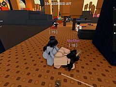 In this intense scene a character gets dominated by a huge futanari dick during lesbian action.