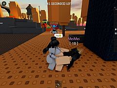 In this intense scene a character gets dominated by a huge futanari dick during lesbian action.