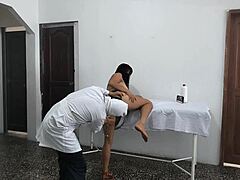 Perverted doctor fucks female patient while husband waits outside