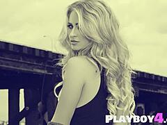 Latina Milf Model Strips Outdoors Posing with Big Tits