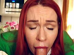 Beautiful tiktok girl surprises with her cute redhead look, but she delivers a fantastic homemade blowjob in pov style.
