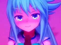 mmd mitsuboshil explores aquas glory hole anime scene