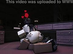 Horny slut, you couldn't wait to finish the game in this roblox porn with big black cock riding and creampie