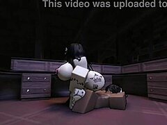 Horny slut, you couldn't wait to finish the game in this roblox porn with big black cock riding and creampie