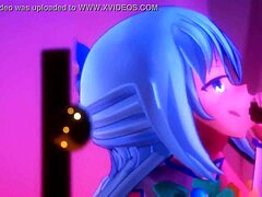 mmd mitsuboshil explores aquas glory hole anime scene
