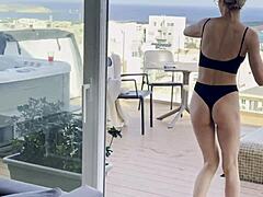 Drone Diaries With Pilot Daisy Teasing Blonde Ass Worship In Outdoor Pool Flashing