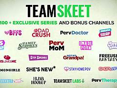 Newbie redhead Lumi Ray with fake tits bounces on big dick in doggystyle for first time cum in mouth