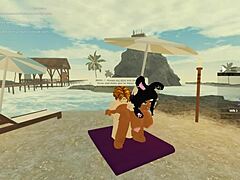 98 roblox porn with blonde and ebony in threesome assfucking doggystyle