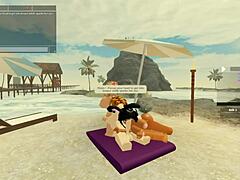 98 roblox porn with blonde and ebony in threesome assfucking doggystyle