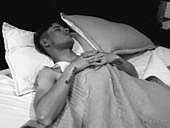 hot black and white scene with young venezuelan couple in bedroom blowjob and rough doggystyle