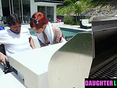 in this casual tale, a hardcore 4 way unfolds with stepfather and stepdaughter in taboo orgy, riding cowgirl and swapping cum during the wild group sex session