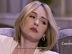 Arms Broken but Cute Teen Pussy Needs Licking and Scissoring to Orgasm