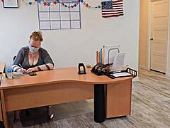 Narrative Big ass female boss allows janitor to remove her panties and lick her pussy deep.