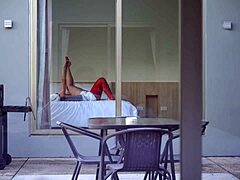 How lucky to catch juicy neighbor while jerking off now she rides my monster cock hard