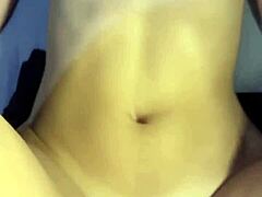 cumming on her belly