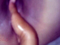 Hey, I'm cumming in my ebony latina prostitute's mouth after anal assfucking and deepthroat facial in massage session.