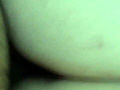 riding dick in reverse cowgirl position with amateurs and cum on pussy