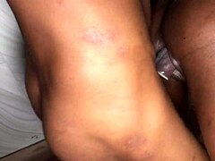 massive cock makes pussy squirt wildly during intense kitchen doggystyle ride