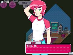 Redhead stepsister drops towel in shower, revealing small tits for subtle bath tease with brother nearby.