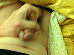 Horny boy jerks massive lubed cock twice