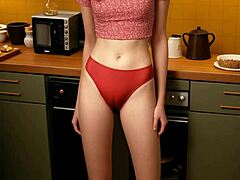 Fancy russian lingerie on this cute model - don't you want to see her barefoot in sexy panties?