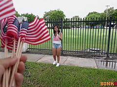 Colombian babe LOVES America and ENJOYS bumpy ride on bus