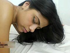 Amateur latina bends over for hardcore doggystyle creampie in homemade interracial lingerie session.