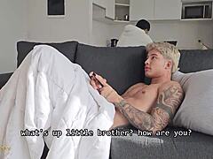 Oh man, we stepsiblings are secretly screwing our stepdad while watching TV... Danner Mendez is so hot!