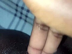 spread that black wet pussy wide, she whispers during solo masturbation with creampie finish