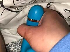 Milf fucks her little pussy with dolphin vibrator