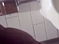 Amateur Ebony Granny Takes a Piss at Rest Stop on I-95 South Bound in Outdoor Public Bathroom with Wet Pussy Exposed