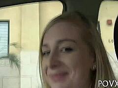 In this intense scene, a pretty teen delivers a rough POV blowjob. She sucks the cock hard before getting her pussy pounded relentlessly.