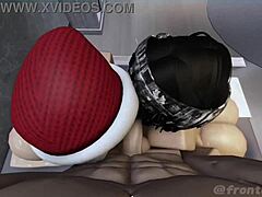 Two Horny Sluts from Game Demand Huge Cock Fucking in Group