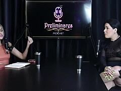 She strips after saying she wants to launch an anal sex video and show off her moans! Pri Melancia in sheer red lingerie.