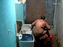 Hidden camera catches stepmom shaving while stepson watches her secretly