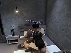 Two Horny Sluts from Game Demand Huge Cock Fucking in Group