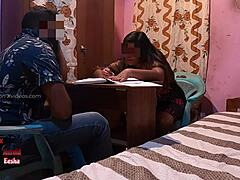 indian boss licks and fucks big tits secretary with big cock in office missionary sex