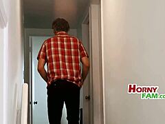 Panty sniffer catches step daughter in taboo fuck with daddy in intense scene