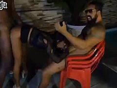 Oh my god, the famous anal queen India Juju screams during live sex in swing club with muscular ebony partner!