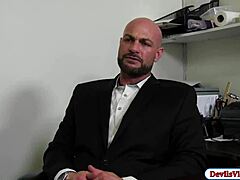 omg 😍 this busty blonde babe is sucking and fucking her boss in the office to get that job