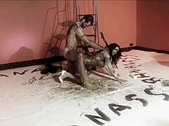 Big boobed brunette Jodi James sucks and fucks after chocolate fetish covering 🍫