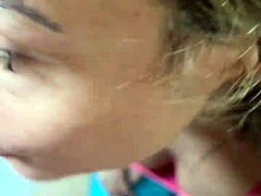 Personal trainer takes me to the back of the gym for deepthroat blowjob while husband trains