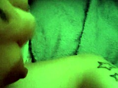 Curious contrast in big natural tits during a casual walkthrough display.