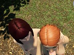 uh, i'm out here playin' paradise trails vr part 8 with my shaved redhead pussy outdoors...