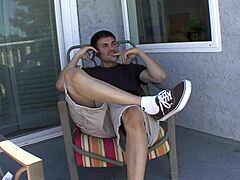 her checkered dress stays on as tits freed and vagina penetrated