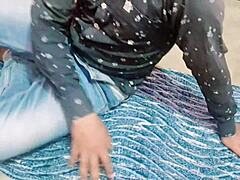 bangali babu encounters english mem in a yoga session, showcasing her muscular bodybuilder frame with big ass and hairy armpits in cosplay outfits