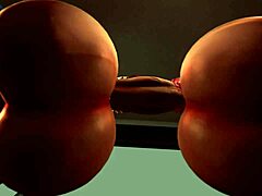 Not so shy futanari with big tits and huge cock does deepthroat anal assfucking insertion!