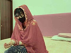 Newly married girl takes big cock in doggystyle on first wedding night sex.