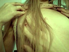 Horny tall step sister with natural tits and tan lines jumps on big cock for creampie. She rides cowgirl in lingerie moaning in homemade video.