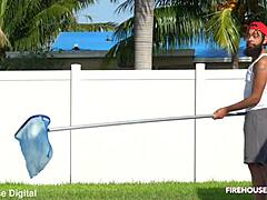 oh man, this new pool boy totally scored with that bbw ebony ridin his big black cock